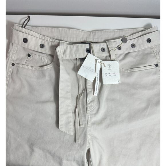 Brunello Cucinelli Drawstring Belted Women Jeans US8